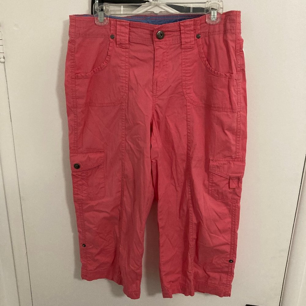 Khakis & Co. Women's Capri Khakis, Coral, 6